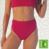 girl torso wearing pink high waist bikini bottom