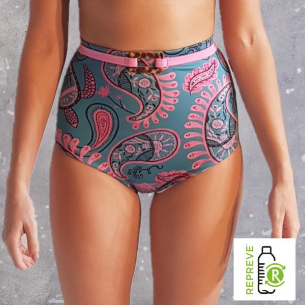 bikini bottom in happy ocean print