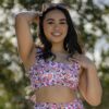 girl wearing a bikini top from peppermint pebbles
